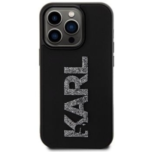 Markowy Hard Case Karl Lagerfeld 3D Rubber Glitter Logo Apple iPhone 15 Pro Max Czarny - 157255