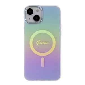 Markowy Hard Case Guess IML Iridescent Magsafe Apple iPhone 15 Fioletowy - 189398