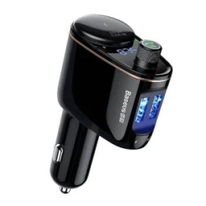 Transmiter FM 2xUSB Bluetooth MP3 z ładowarką samochodową Baseus S-06 Czarny - 157630