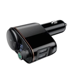 Transmiter FM 2xUSB Bluetooth MP3 z ładowarką samochodową Baseus S-06 Czarny - 157632