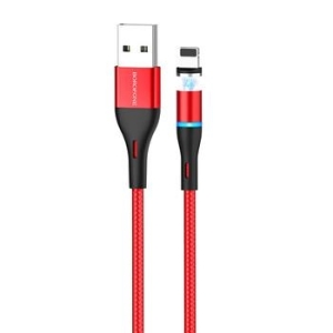 Kabel magnetyczny iPhone Lightning Borofone BU16 Skill 2,4A 1,2m Czerwony - 160274