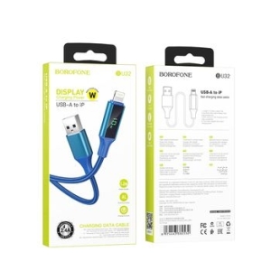Kabel iPhone Lightning Borofone BU32 Exclusive 2,4A 1,2m Niebieski - 160293