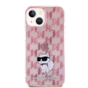 Markowy Hard Case Karl Lagerfeld Monogram Apple iPhone 15 Różowy - 160800