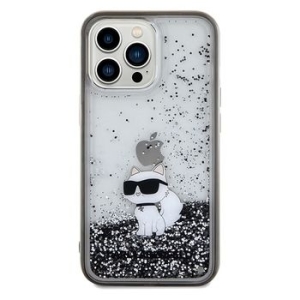 Markowy Hard Case Karl Lagerfeld Liquid Glitter Choupette Apple iPhone 13 / 13 Pro Przezroczysty - 160856