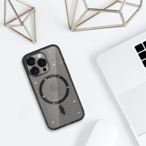 Glitter Magsafe Case Apple iPhone 11 Czarny - 161329