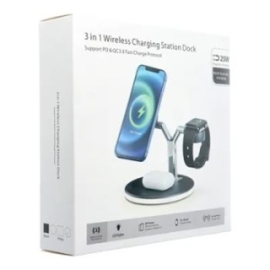 Ładowarka Indukcyjna kompatybilna z MagSafe Qi 3w1 25W X970 Biały - 161628