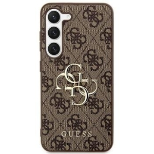 Markowy Hard Case Guess Metal Logo Samsung Galaxy S24 Brązowy - 190451