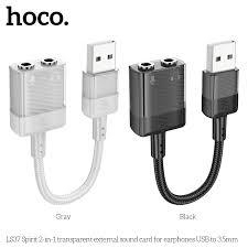 Adapter AUX USB do Jack 3,5mm Hoco Spirit LS37 Czarny - 163536