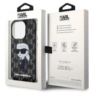Markowy Hard Case Karl Lagerfeld Monogram Ikonik Apple iPhone 15 Pro Max Czarny - 163694