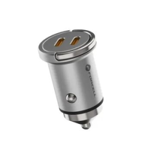Ładowarka Samochodowa 2xTyp C PD30W Forcell F-Energy Mini Srebrny - 163845