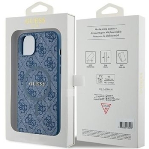 Markowy Hard Case Guess 4G Ring Classic Logo Apple iPhone 15 Plus Niebieski - 201839