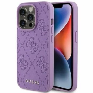 Markowy Hard Case Guess Quilted 4G Classic Apple iPhone 15 Pro Max Jasny Fioletowy - 201840