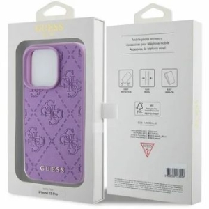 Markowy Hard Case Guess Quilted 4G Classic Apple iPhone 15 Pro Max Jasny Fioletowy - 201843