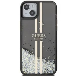 Markowy Hard Case Guess Liquid Glitter Gold Stripes Apple iPhone 15 Czarny - 201845