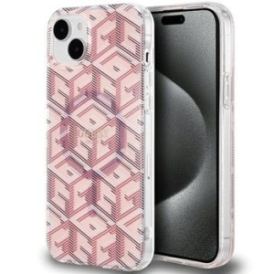 Markowy Hard Case Guess IML GCUBE Apple iPhone 15 Plus Różowy - 201848