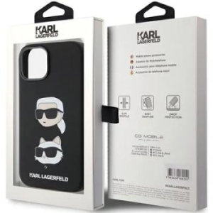 Markowy Hard Case Karl Lagerfeld Silicone KC Apple iPhone 15 Plus Czarny - 164072