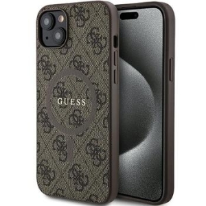 Markowy Hard Case Guess 4G Ring Classic Logo Apple iPhone 14 Brązowy - 201868
