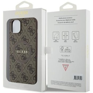 Markowy Hard Case Guess 4G Ring Classic Logo Apple iPhone 14 Brązowy - 201871
