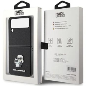 Markowy Hard Case Karl Lagerfeld Saffiano K&C PIN Samsung Z Flip 4 Czarny - 165059