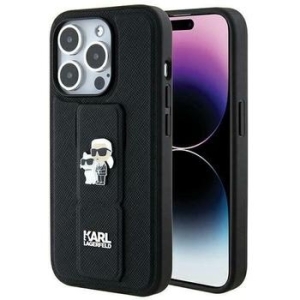 Markowy Hard Case Karl Lagerfeld Gripstand Saffiano KC PIN Apple iPhone 14 Pro Max Czarny - 165248