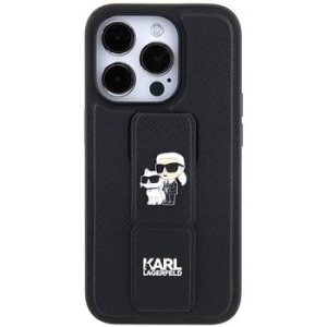 Markowy Hard Case Karl Lagerfeld Gripstand Saffiano KC PIN Apple iPhone 14 Pro Max Czarny - 165249