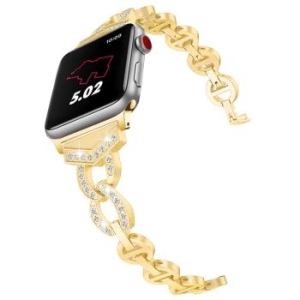 Pasek bransoletka Apple Watch 42 / 44 / 45 Wzór 3 Złoty - 166062