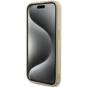 Markowy Hard Case Guess Saffiano Iridescent Script Apple iPhone 14 Pro Złoty - 201890