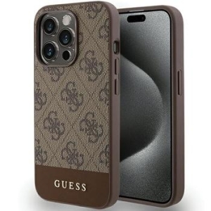 Markowy Hard Case Guess 4G Stripe Collection Apple iPhone 15 Pro Brązowy - 201896