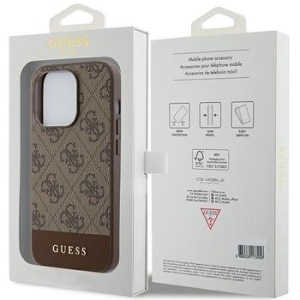 Markowy Hard Case Guess 4G Stripe Collection Apple iPhone 15 Pro Brązowy - 201899