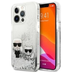 Markowy Hard Case Karl Lagerfeld Liquid Glitter K&C Apple iPhone 13 Pro Srebrny - 167307