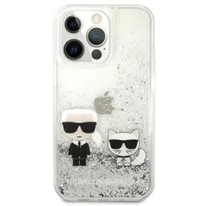 Markowy Hard Case Karl Lagerfeld Liquid Glitter K&C Apple iPhone 13 Pro Srebrny - 167308