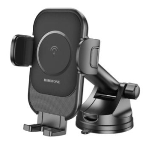 Uchwyt do szyby z ładowaniem indukcyjnym Borofone BH203 Blue Charm Czarny - 167375