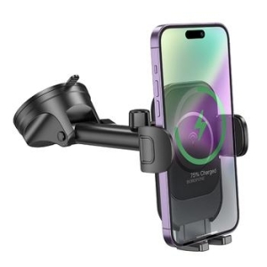 Uchwyt do szyby z ładowaniem indukcyjnym Borofone BH203 Blue Charm Czarny - 167376