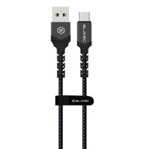 Kabel pleciony USB Typ C Blavec Raptor PD 66W 6A 2m Czarny/Szary - 167593