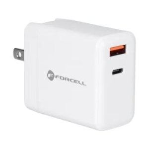 Ładowarka Sieciowa 3w1 ze złączem USB C i USB A  Forcell 3A 45W PD i QC 4.0 Szary - 167604