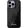 Markowy Hard Case Guess Sequin Script Metal Apple iPhone 15 Pro Max Czarny - 201909