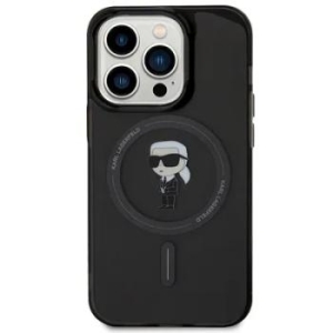Markowy Hard Case Karl Lagerfeld IML Ikonik Magsafe Apple iPhone 15 Pro Czarny - 168041