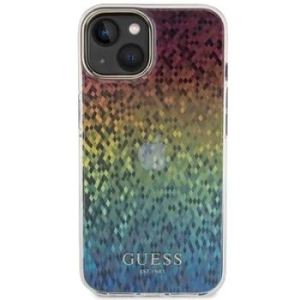 Etui Guess IML Faceted Mirror iPhone 15 Wzór. Efektowny hard case z lustrzaną, geometryczną grafiką na maj 2026 roku. - 201913