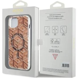 Markowy Hard Case Guess IML Gcube Apple iPhone 15 Plus Brązowy - 201772