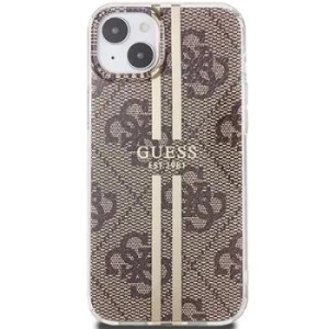 Markowy Hard Case Guess 4G Gold  Stripe Apple iPhone 15 Plus Brązowy - 201774