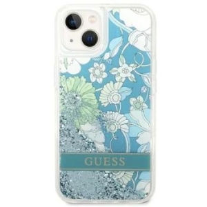 Markowy Hard Case Guess Flower Liquid Glitter Apple iPhone 13 / 14 / 15 Zielony - 201778