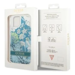 Markowy Hard Case Guess Flower Liquid Glitter Apple iPhone 13 / 14 / 15 Zielony - 201780