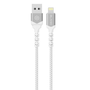 Kabel iPhone Lightning pleciony Blavec Raptor 2,4A 0,5m Biały/Srebrny - 168923