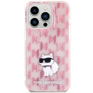 Markowy Hard Case Karl Lagerfeld Monogram Apple iPhone 15 Pro Max Różowy - 169633