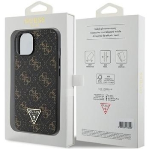 Markowy Hard Case Guess 4G Triangle Metal Logo Apple iPhone 13 / 14 / 15 Czarny - 201794