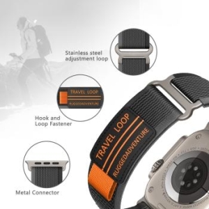 Pasek nylonowy Apple Watch 42/44/45/49 Wzór 3 Khaki - 169796