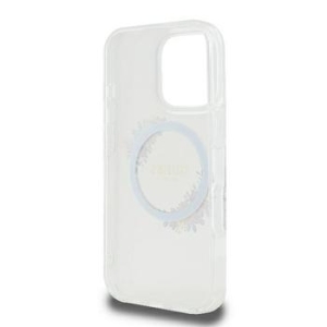 Markowy Hard Case Guess IML Flowers Wreath Magsafe Apple iPhone 16 Przezroczysty - 201805