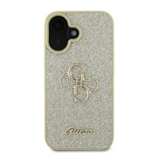Markowy Hard Case Guess Fixed Glitter Big 4G Apple iPhone 16 Plus Złoty - 201808
