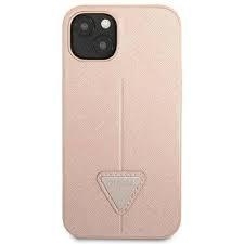 Markowy Hard Case Guess SaffianoTriangle Logo Apple iPhone 13 / 14 / 15 Różowy - 201812