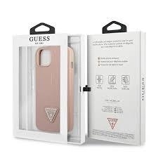 Markowy Hard Case Guess SaffianoTriangle Logo Apple iPhone 13 / 14 / 15 Różowy - 201814